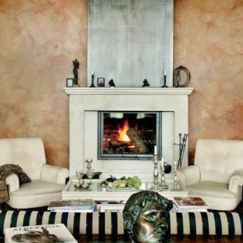 W salonie- kominek. Fabryka marzeń