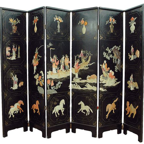 W stylu orientalnym, pocz. XX w. Ładnie zasłonięte: elegancki parawan pokojowy