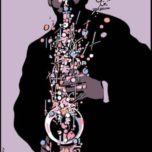 Waldemar Świerzy Z cyklu Wielcy ludzie jazzu , lata 80. XX w., WWW.JAZZARTCOLLECTION.COM