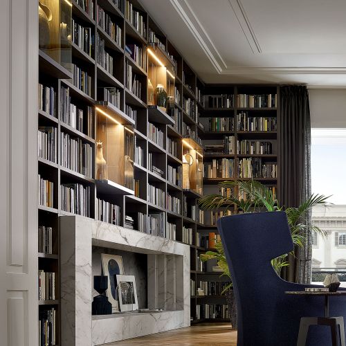 WALL SYSTEM, z podświetlanymi witrynami, POLIFORM, sf96.pl