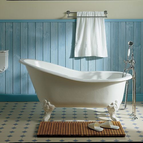 Wanna żeliwna Marie Louise (ok. 25 000 zł) i bateria wannowa Royale na kolumnach, Stepim