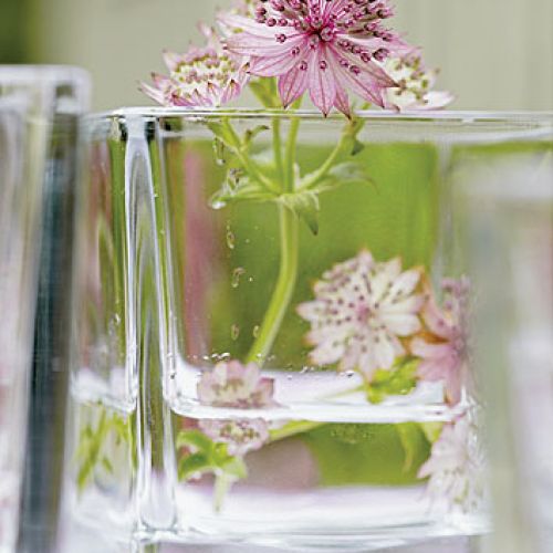 Wazony na wiosenny stole. Szklane dekoracje do domu.