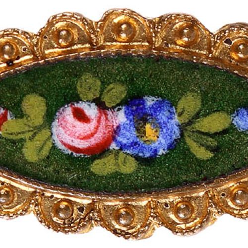 Wiktoriański guzik zdobiony kwiatami, fot. Shutterstock.com