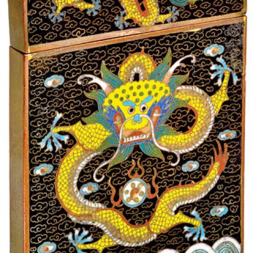 Wizytownik. Cloisanne, na ramie z brązu, Chiny 1860-1880 r., z kolekcji Włodzimierza Hermana, fot. G.