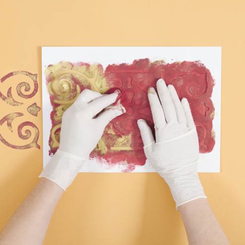 Zamalowujemy poszczególne części wzoru.