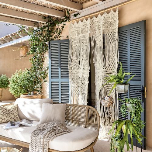 zasłony na taras w stylu boho jak makramy