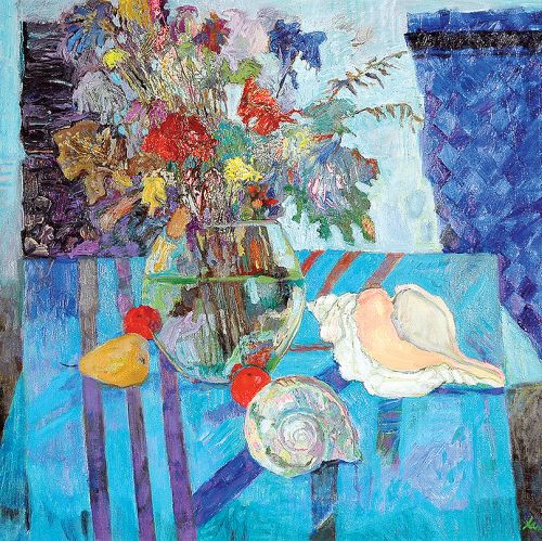 Zeschnięte kwiaty i muszle III , 1996 r.