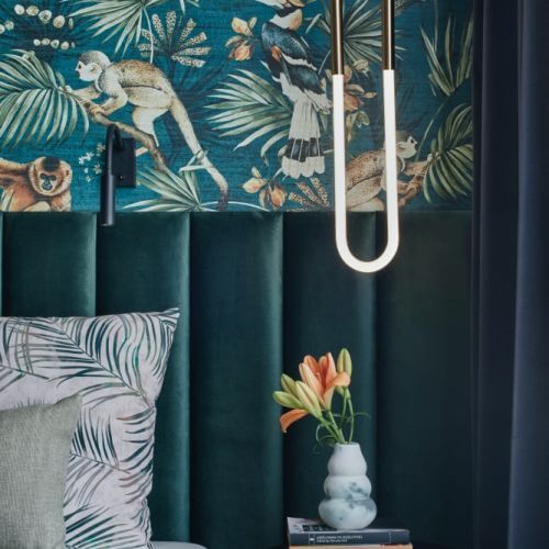 zielona sypialnia aranżacja