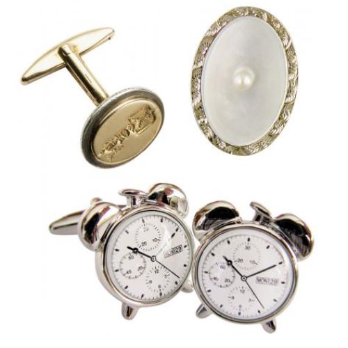 Złote spinki, fot. FLASH PRESS MEDIA Macica perłowa z perłą w środku, oprawiona w białe złoto, ok. 1920 r.,