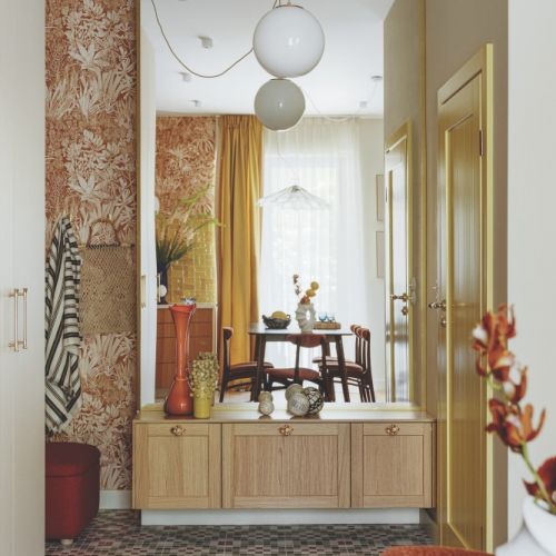 pomarańczowy i żółty kolor we wnętrzach