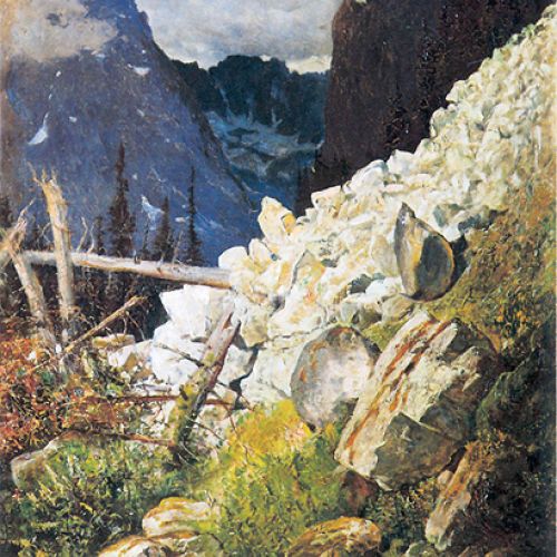 Zwał skalisty w dolinie Białej Wody w Tatrach , 1892 r., Warszawa, Muzeum Narodowe