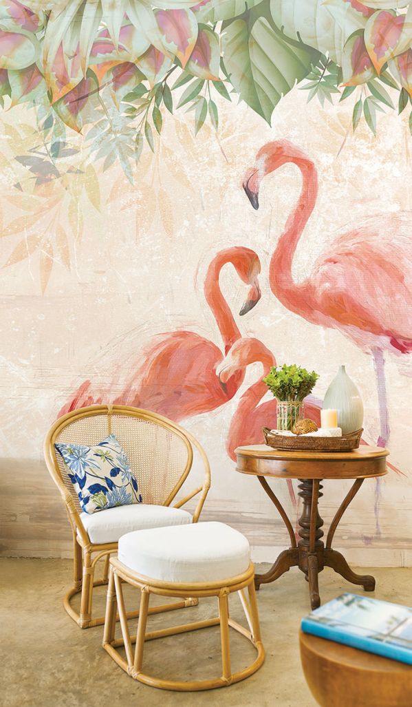 Flamingos Party – tapeta bez PCW, dobra dla alergików, Wallpepper, ok. 380 zł/m2.