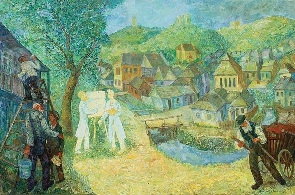 Bliźniacy, olej na płótnie. Chaim z Kazimierza