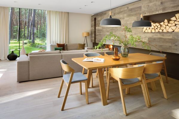 nowoczesne wnętrza z drewnem