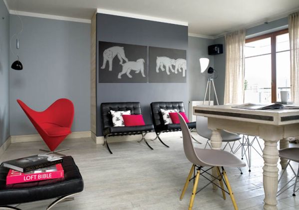 Salon minimalistyczny i spójny kolorystycznie.