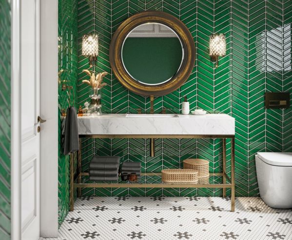 jak ułożyć płytki w łazience