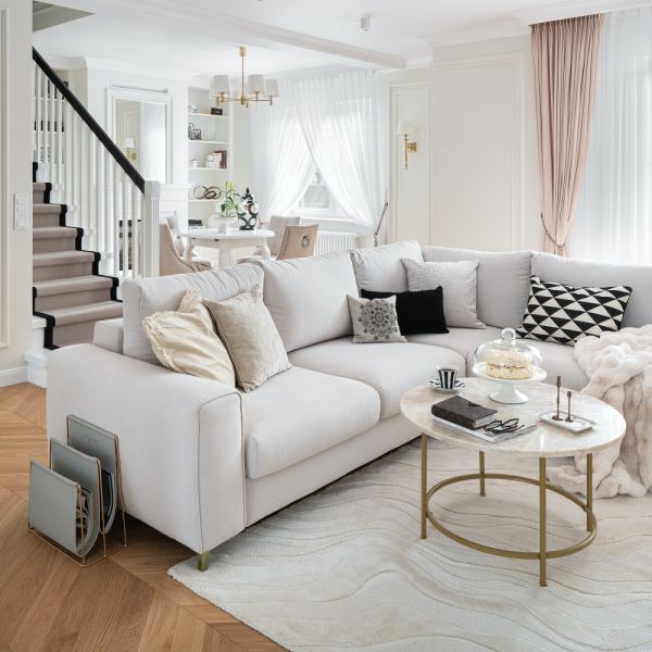 wnętrza modern classic w bieli