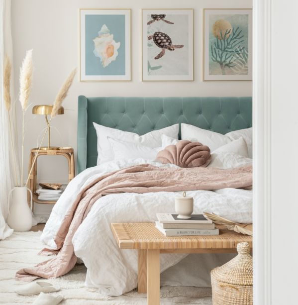 pastelowa sypialnia