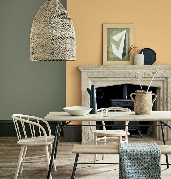 dwa kolory ścian w pokoju