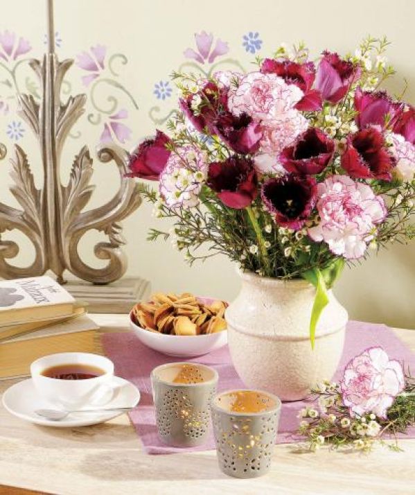 Własnoręcznie wykonane freski. Bławatki i maki