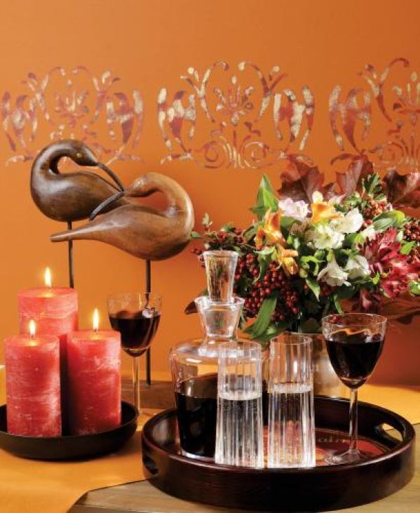 Ściana ozdobiona freskiem. Ptaki z Werony