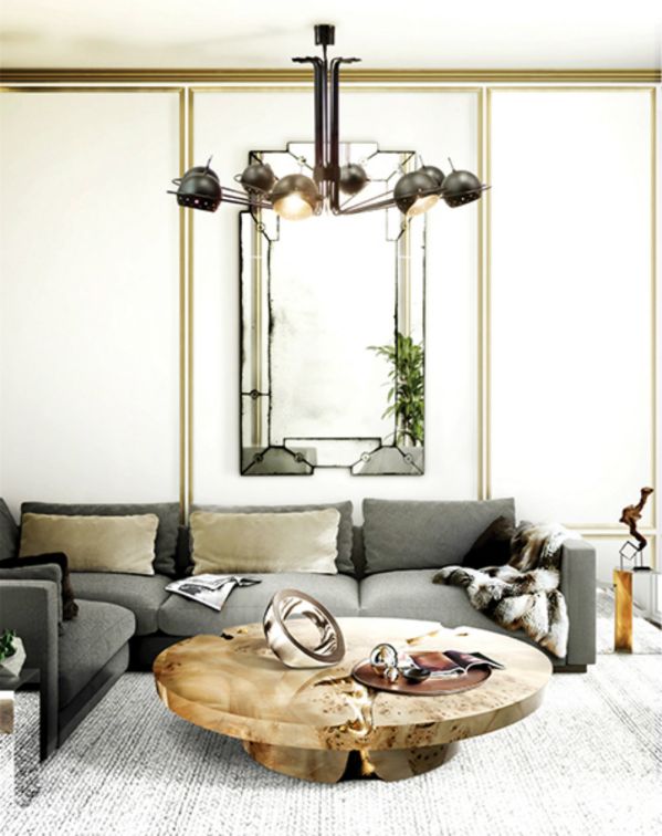 Złote dodatki w salonie