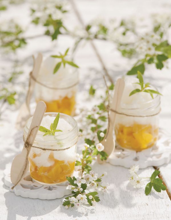 Sorbet z cytryn z brzoskwiniami