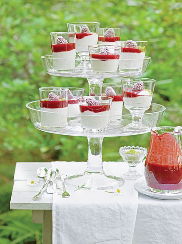 Jogurt pistacjowy z sosem malinowym. Letnie przyjęcie