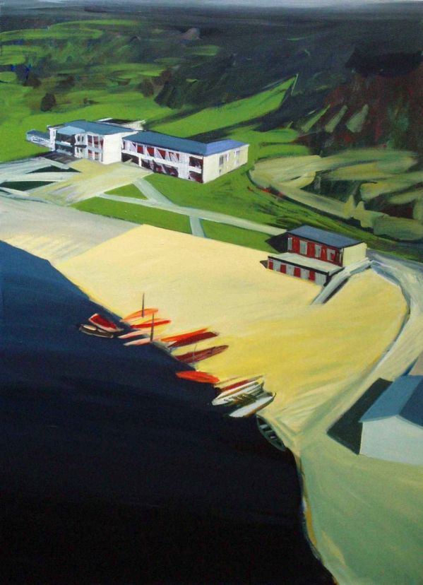 Dom Richtera (zielony) , 2014 rok. Portrety domowe – malarstwo Marii Kiesner