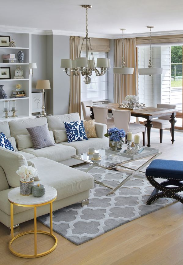 przytulny apartament w stylu hampton