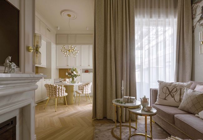 małe mieszkanie 27 m2 w stylu modern classic
