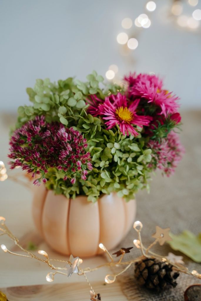 wazon na kwiaty z dyni