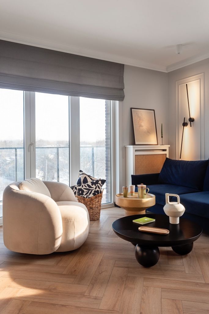 salon w stylu nowoczesnej klasyki