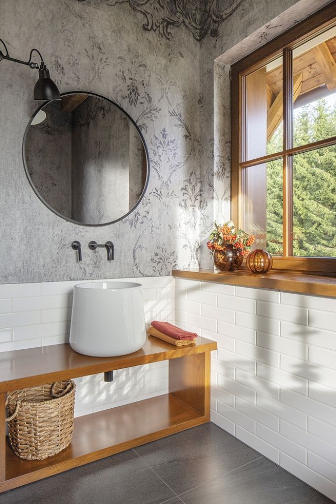 łazienka w stylu rustykalnym nowoczesnym