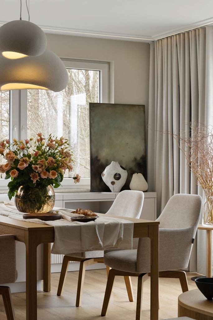 przytulne mieszkanie w beżach i szarości