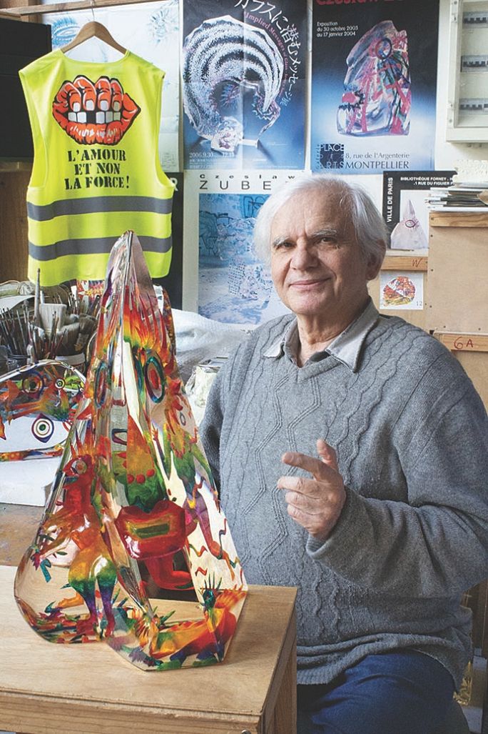 Czesław Zuber szklane rzeźby