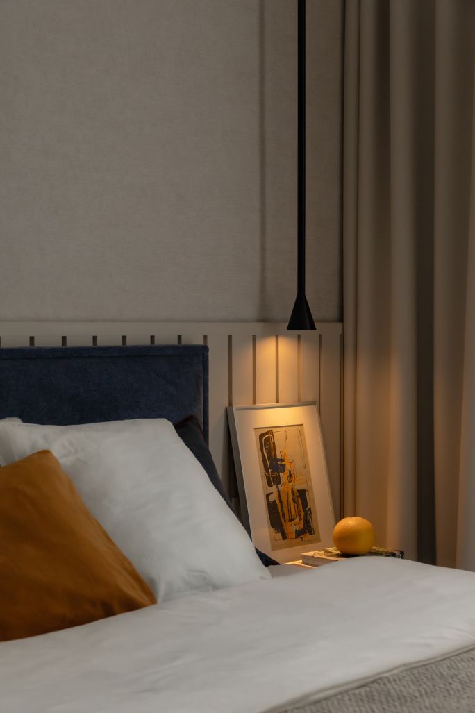 mieszkanie 55 m2 w beżach i błękicie