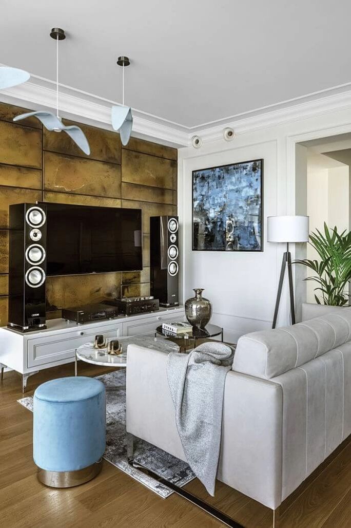 ściana telewizyjna w salonie aranżacje