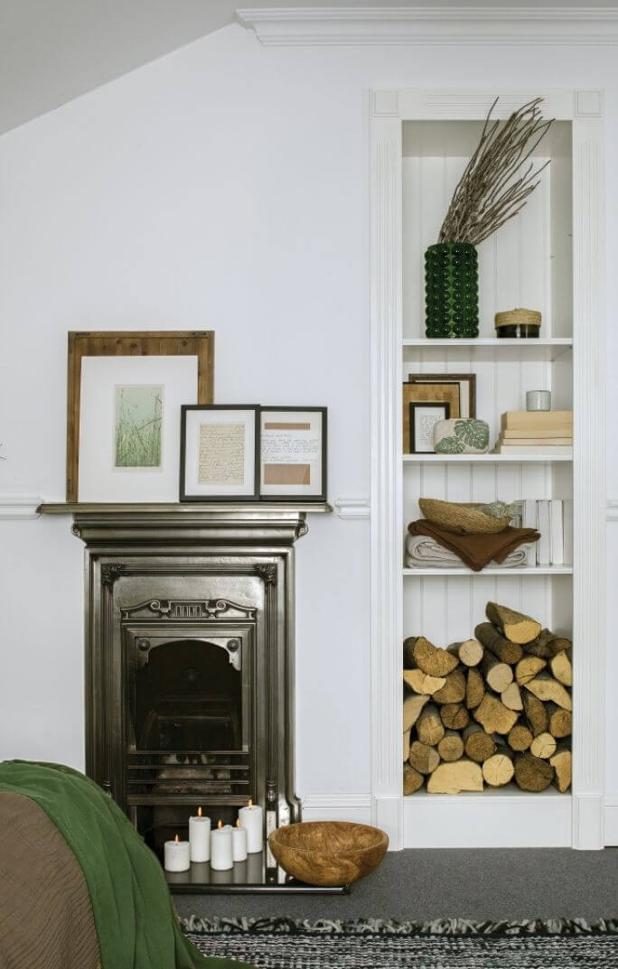 półka na drewno do kominka