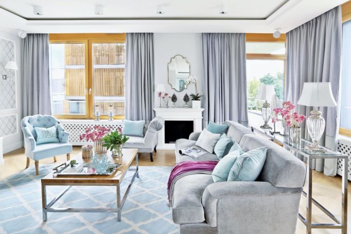 miętowy salon aranżacje