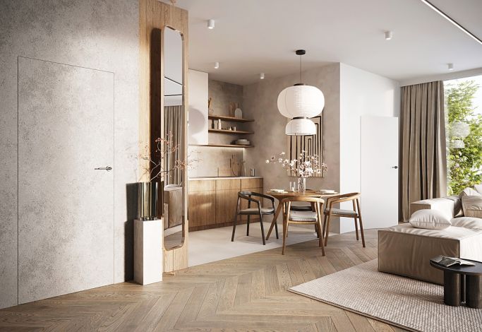 mieszkanie w stylu japandi