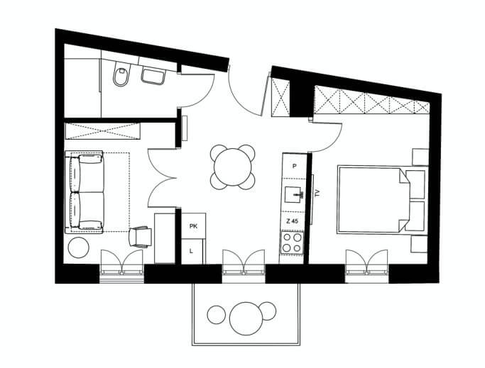 mieszkanie 40 m2 projekt
