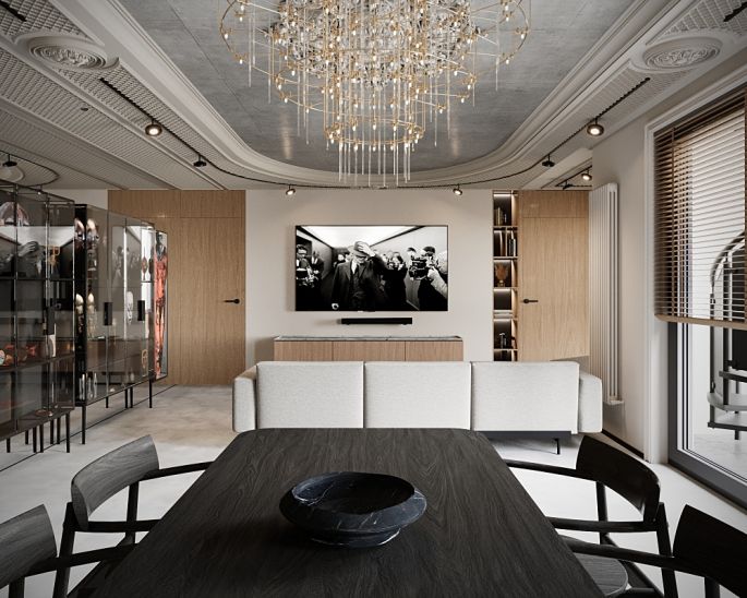 eklektyczne wnętrze pełne kontrastów