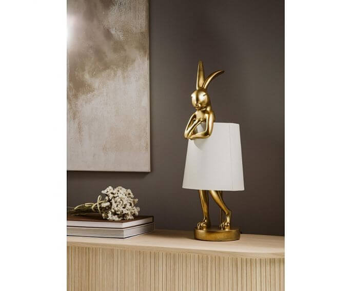 lampa stołowa złoty królik