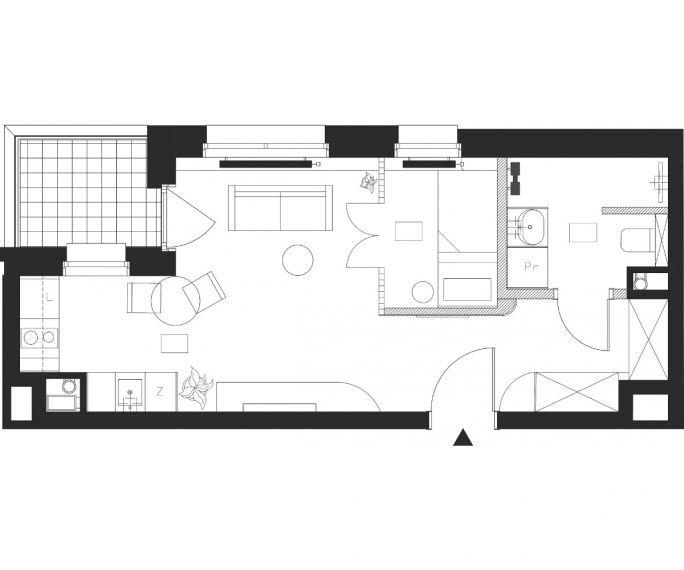 mieszkanie 33 m2 projekt