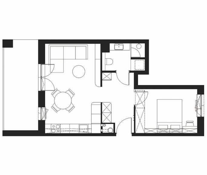 mieszkanie 40 m2 projekt wnętrza