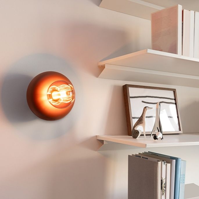 Ścienna lampa terakota KLIVA na sufit do salonu