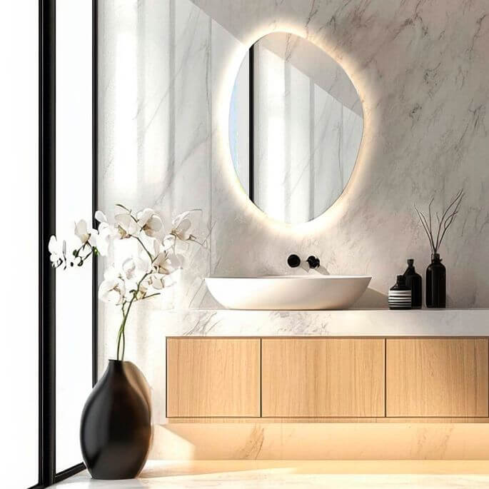 lustro w stylu japandi