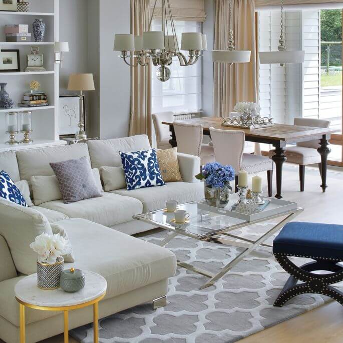 przytulny apartament w stylu hampton