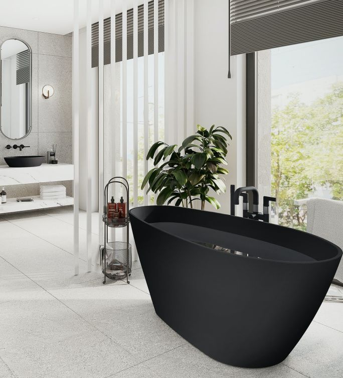 czarna wanna wolnostojąca